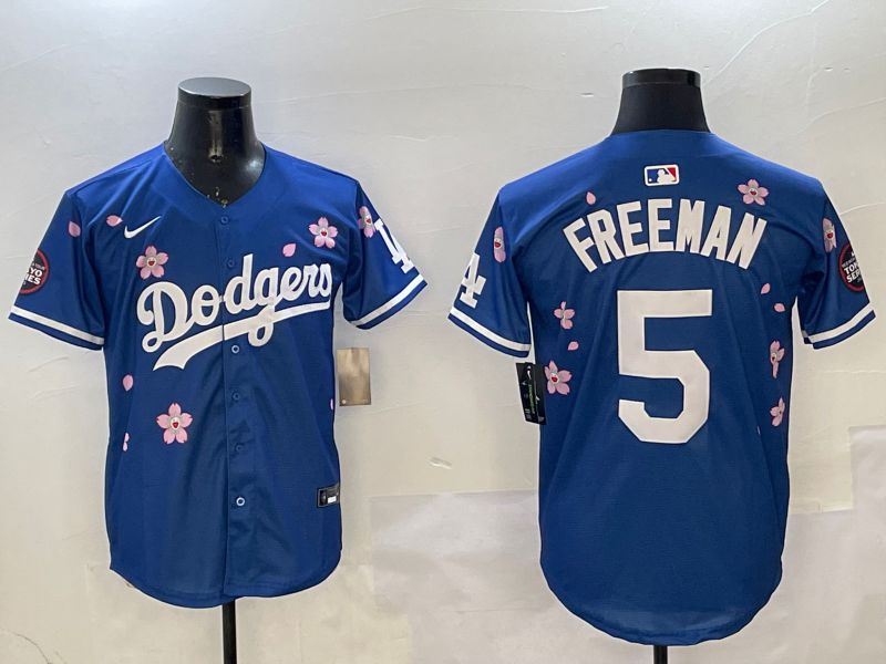 Men Los Angeles Dodgers #5 Freeman Blue Sakura Edition 2025 Nike MLB Jersey style 10->houston astros->MLB Jersey